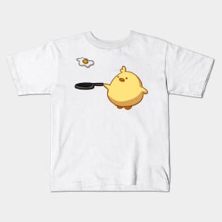 Cute Chick Fry Egg For Breakfast Kids T-Shirt